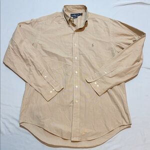 Polo by Ralph Lauren Men's Button-Down Shirt - Light Tan Size L